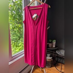 199.IMAN Pink Sleeveless V-Neck Sundress